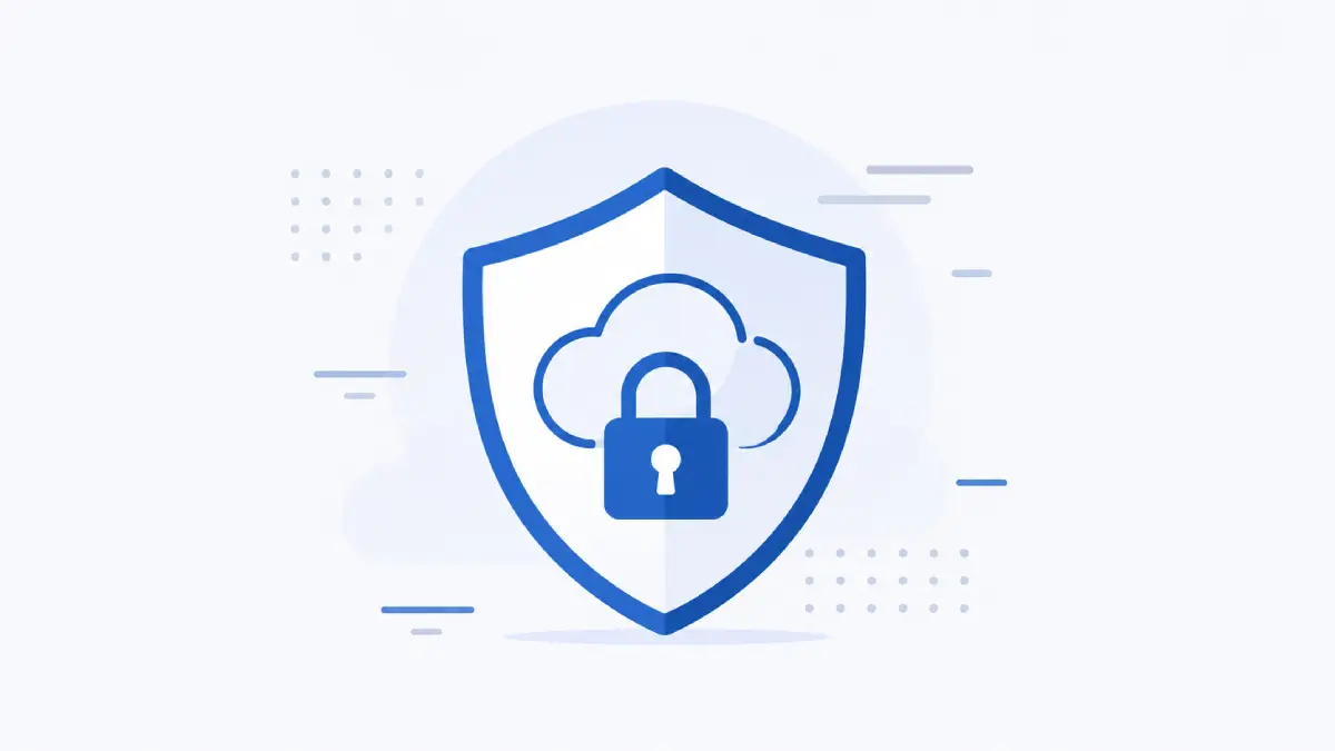 Illustration representing cybersecurity and privacy compliance as a corporate website trust signal in Qatar